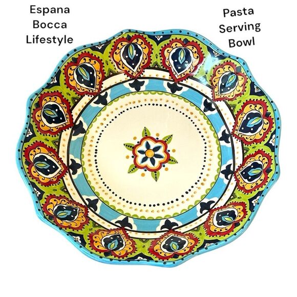 ESPAÑA Lifestyle Ceramic Serving Bowl 14" Bocca pasta serving dish excellent - Picture 1 of 9